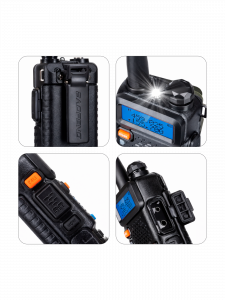 Рация Baofeng UV-5R 5W с гарнитурой черная